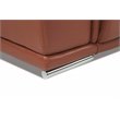 Pemberly Row Genuine Italian Leather Power Reclining Loveseat in Brown