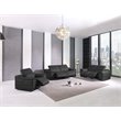 Pemberly Row Genuine Italian Leather Power Reclining Chair in Dark Gray