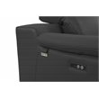 Pemberly Row Genuine Italian Leather Power Reclining Chair in Dark Gray
