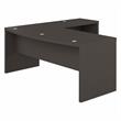 Pemberly Row 72W Bow Front L Shaped Desk in Charcoal Maple - Engineered Wood