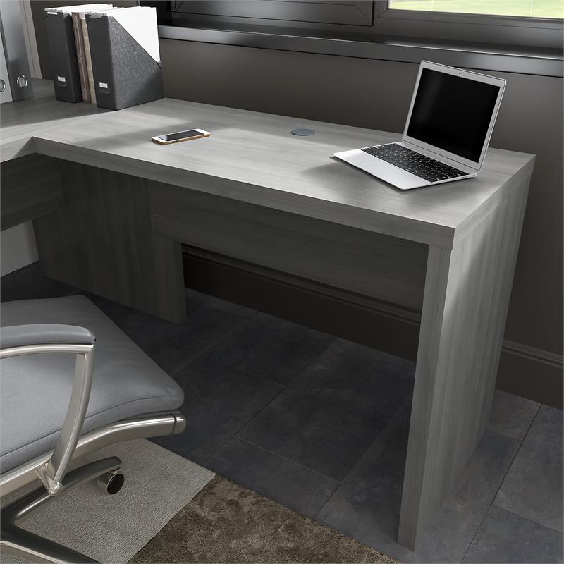 Pemberly Row 42W Desk Return/Bridge in Modern Gray - Engineered Wood