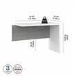 Pemberly Row 42W Desk Return/Bridge in Pure White and Gray - Engineered Wood