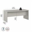 Pemberly Row 72W Bow Front Desk in Gray Sand - Engineered Wood