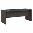 Pemberly Row 72W Bow Front Desk in Charcoal Maple - Engineered Wood