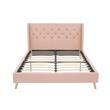 Pemberly Row Modern / Contemporary Bed Queen in Pink Finish Linen