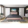 Pemberly Row Modern / Contemporary Bed Queen in Pink Finish Linen