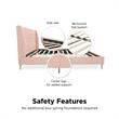 Pemberly Row Modern / Contemporary Bed Queen in Pink Finish Linen