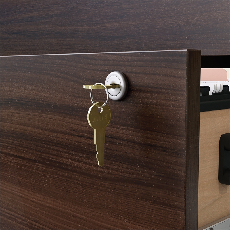 Pemberly Row Engineered Wood Lateral Filing Cabinet in Noble Elm/Brown