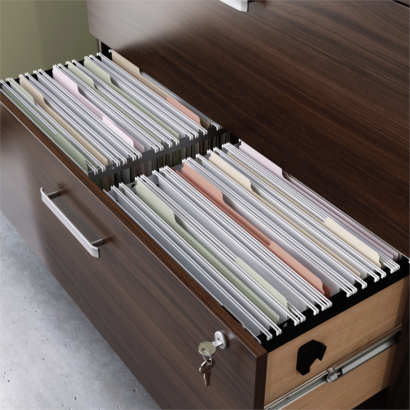 Pemberly Row Engineered Wood Lateral Filing Cabinet in Noble Elm/Brown