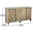 Pemberly Row Cottage Panel Door Credenza Driftwood Brown Solid Wood Sideboard