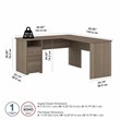 Pemberly Row 60W L Shaped Desk with Drawers in Ash Gray - Engineered Wood