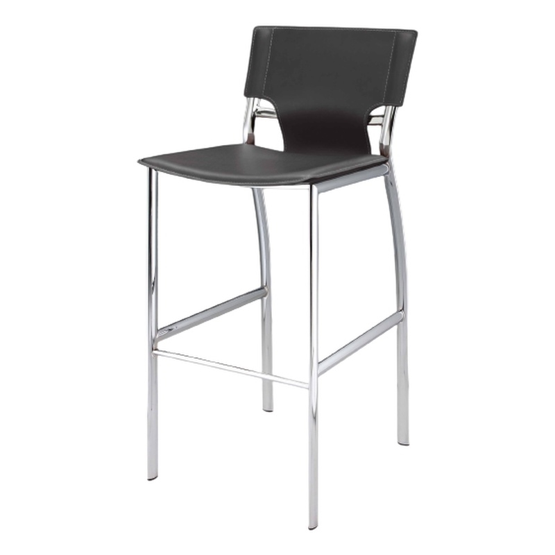 Pemberly Row Contemporary Gray Leather Counter Stools Set of 2
