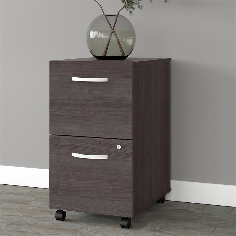Pemberly Row 2 Drawer Mobile File Cabinet in Storm Gray - Engineered Wood