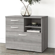 Pemberly Row Engineered Wood Office Storage Cabinet with Drawers - Platinum Gray