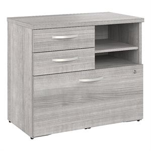 Pemberly Row Engineered Wood Office Storage Cabinet with Drawers - Platinum Gray