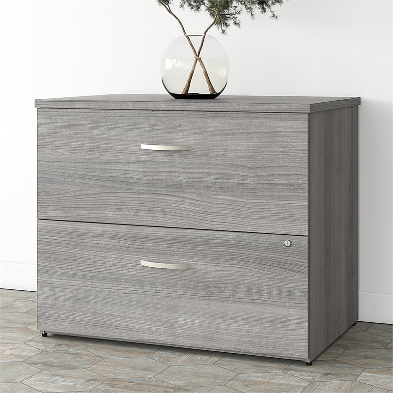 Pemberly Row 2 Drawer Lateral File Cabinet in Platinum Gray - Engineered Wood