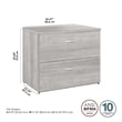 Pemberly Row 2 Drawer Lateral File Cabinet in Platinum Gray - Engineered Wood