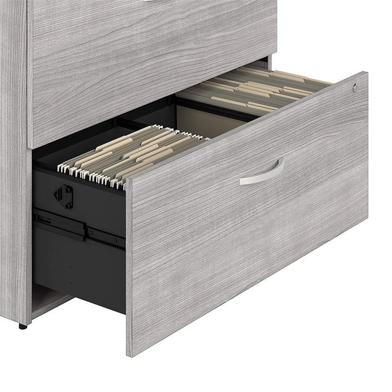 Pemberly Row 2 Drawer Lateral File Cabinet in Platinum Gray - Engineered Wood