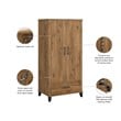 Pemberly Row Tall Entryway Cabinet with Doors in Fresh Walnut - Engineered Wood