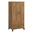 Pemberly Row Tall Entryway Cabinet with Doors in Fresh Walnut - Engineered Wood