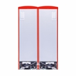 Pemberly Row Contemporary Retro Refrigerator-Freezer Set in Red