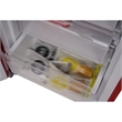 Pemberly Row Contemporary Retro Refrigerator-Freezer Set in Red