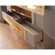 Pemberly Row Gold Detailed Dresser made with Wood in Sand Gray