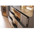 Pemberly Row Gold Detailed Dresser made with Wood in Sand Gray