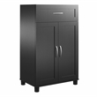 Pemberly Row Contemporary 2 Door/1 Drawer Base Cabinet in Black