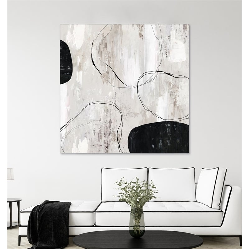 Pemberly Row 72x72 Falling Stones Fine Art Giant Canvas Print in White