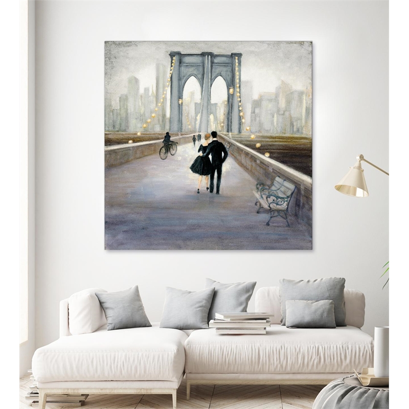 Pemberly Row 72x72 Bridge to New York Fine Art Giant Canvas Print in Multi-Color