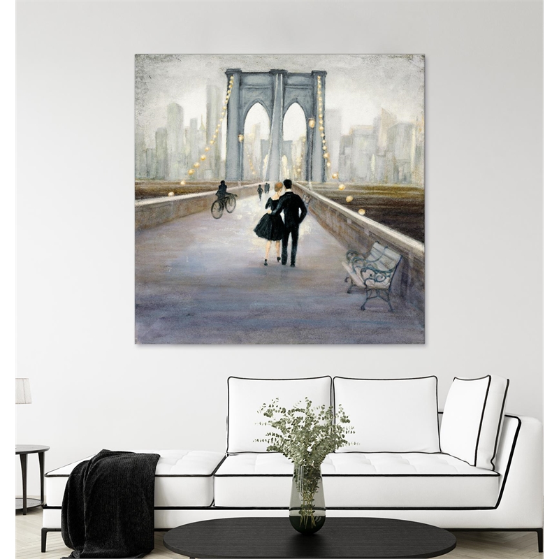 Pemberly Row 72x72 Bridge to New York Fine Art Giant Canvas Print in Multi-Color