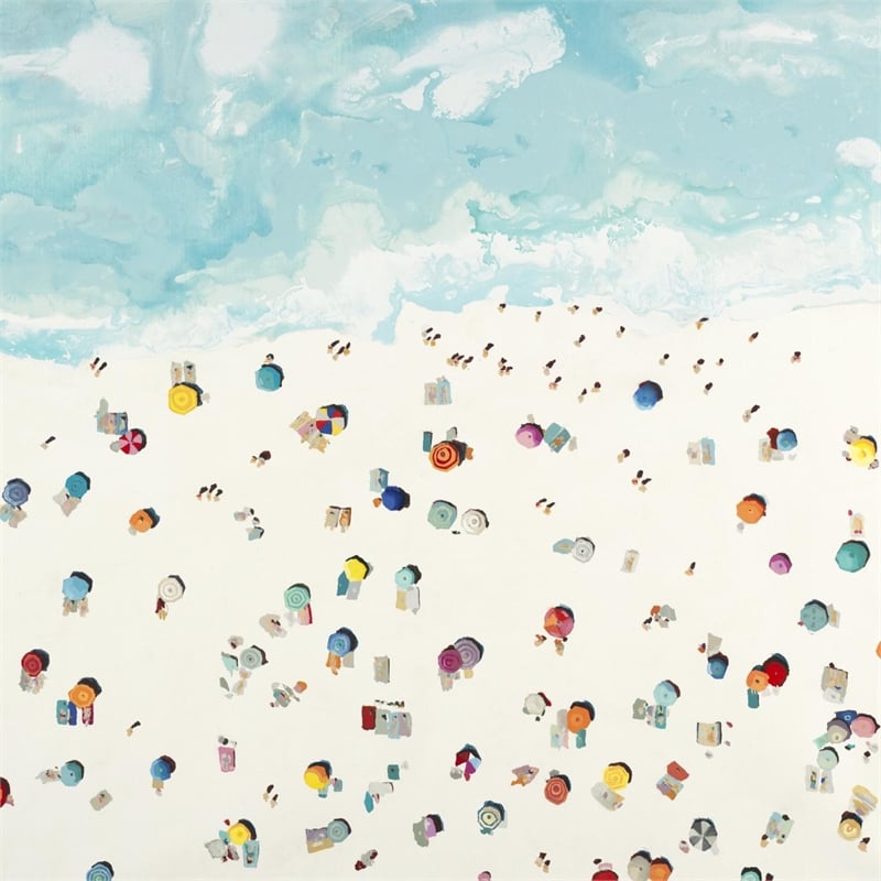 Pemberly Row 72x72 Beach Days Fine Art Giant Canvas Print in Multi-Color