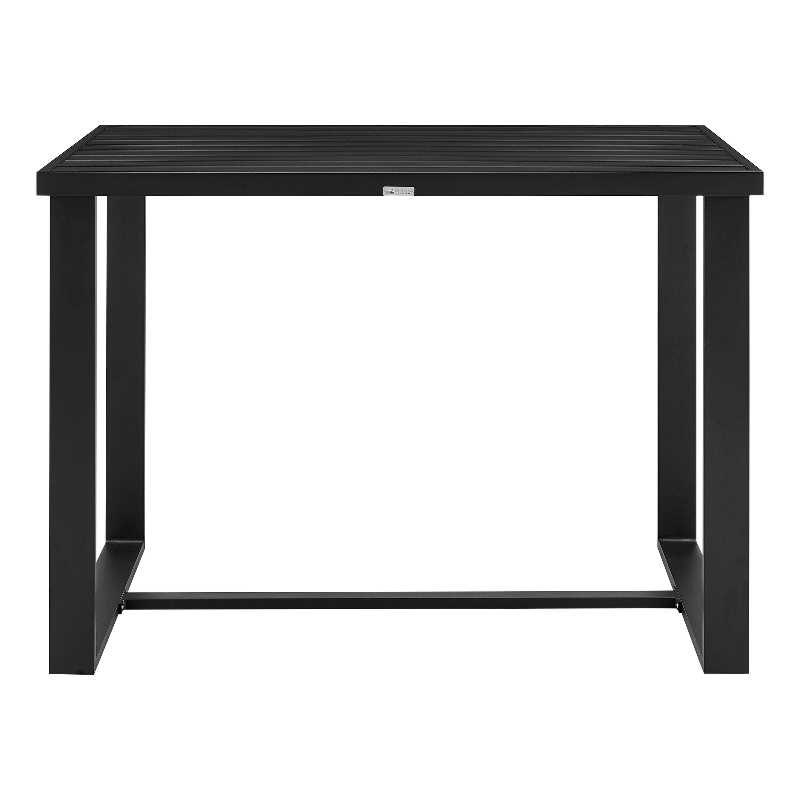 Pemberly Row Aluminum Outdoor Patio Counter Height Dining Table in Black