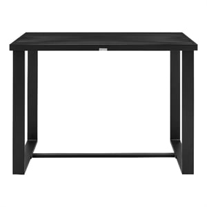 Pemberly Row Aluminum Outdoor Patio Counter Height Dining Table in Black