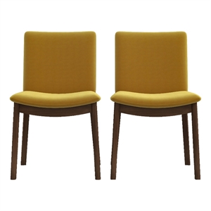 Pemberly Row Mid Century Furniture Style Gold Velvet Dining Chairs Set of 2