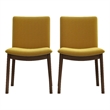Pemberly Row Mid Century Furniture Style Gold Velvet Dining Chairs Set of 2