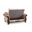Pemberly Row Modern Loveseat Made With Upholstery in Beige Color