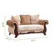 Pemberly Row Modern Loveseat Made With Upholstery in Beige Color