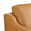Pemberly Row Contemporary Genuine Leather Upholstered Sofa in Tan