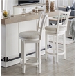 Pemberly Row Dining Wood Spindle Back Swivel Barstool in White