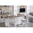 Pemberly Row Dining Wood Spindle Back Swivel Barstool in White