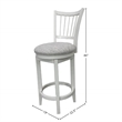 Pemberly Row Dining Wood Spindle Back Swivel Barstool in White