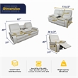 Pemberly Row 3-Piece Modern Leather Recliner Sofa Set in White