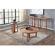 Pemberly Row Round Wood Coffee Table with Tray Top in Natural