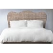 Pemberly Row Modern Coastal Rattan/Wood Queen Headboard in Gray