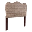 Pemberly Row Modern Coastal Rattan/Wood Queen Headboard in Gray