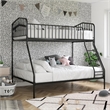 Pemberly Row Modern / Contemporary Twin/Full Metal Bunk Bed in Black