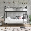 Pemberly Row Modern / Contemporary Twin/Full Metal Bunk Bed in Black