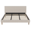 Pemberley Row Upholstered Ivory King Platform Bed Unassembled